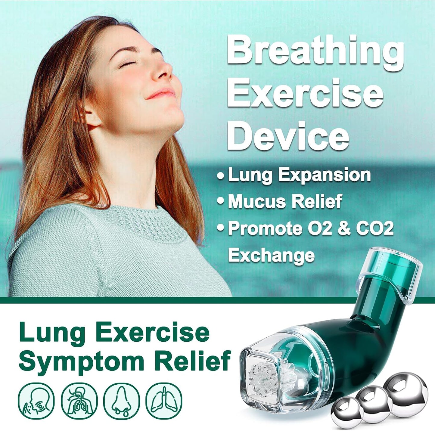 Flutter Valve Device for Lungs, Breathing Exercise Devicefor Lungs, Adjustable Resistance for Natural Mucus Removal, Portable Lung Exerciser Device | Breathing Trainer