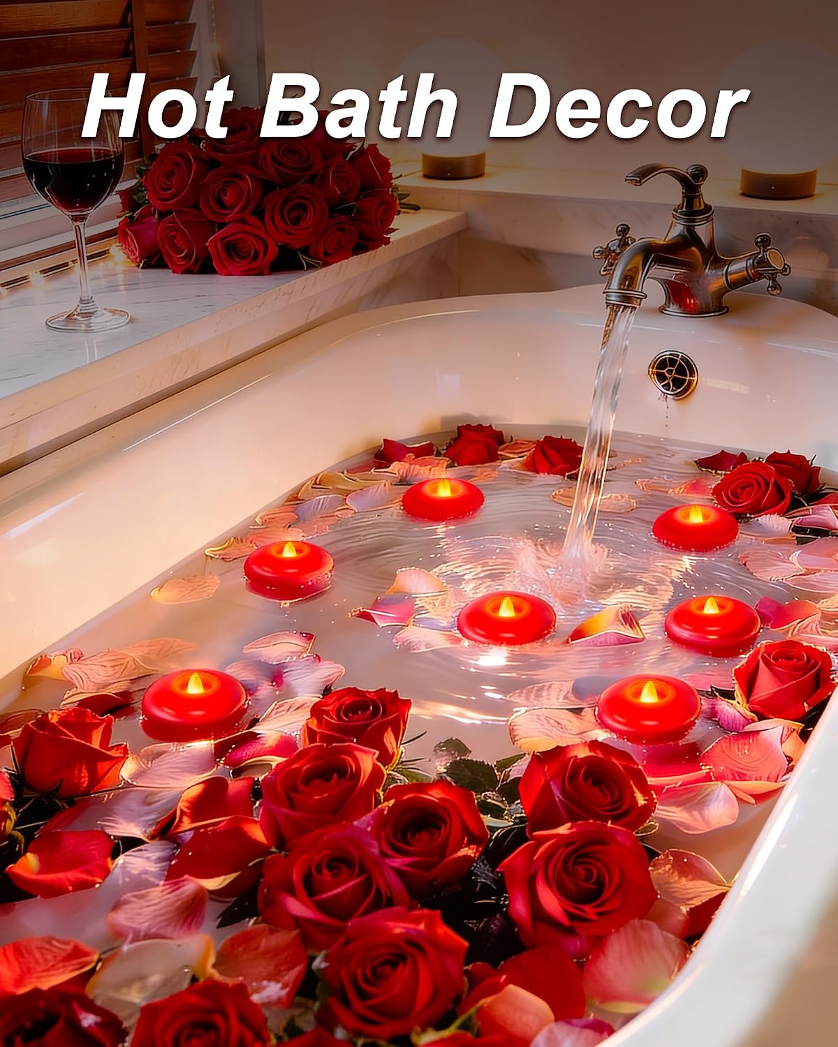 Homemory 24 Pack 3” Flameless Led Floating Candles, 200 Hour White Battery Operate Waterproof Tealights for Cylinder Vases, Centerpieces at Wedding Decor, Party, Pool