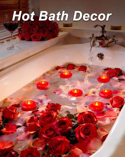 Homemory 24 Pack 3” Flameless Led Floating Candles, 200 Hour White Battery Operate Waterproof Tealights for Cylinder Vases, Centerpieces at Wedding Decor, Party, Pool