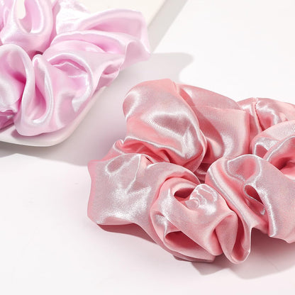 16 Pcs Scrunchies for Women - Black Satin Silk Scrunchies for Girls Hair Ties Elastics Bands Ponytail Holder Hair Accessories