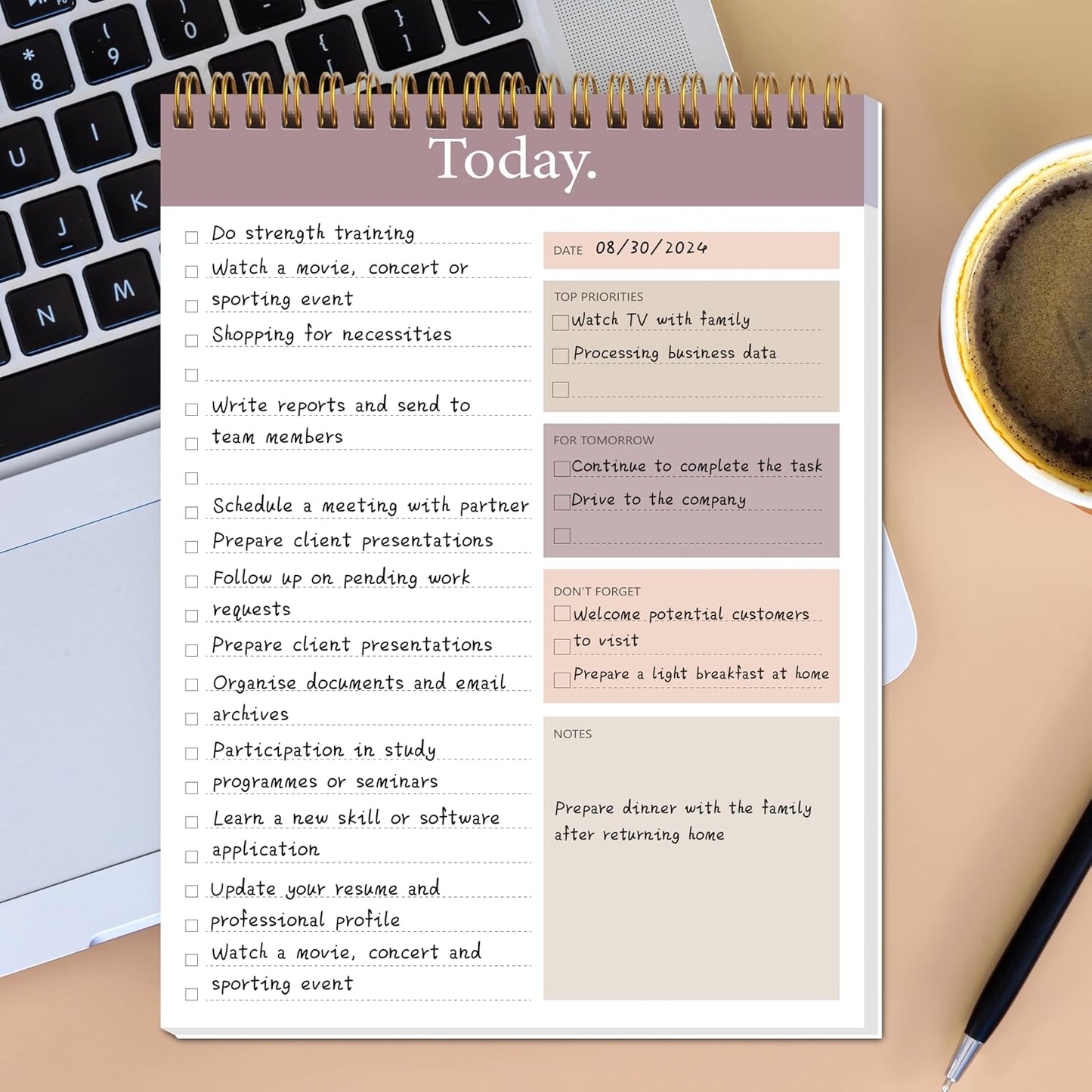 104 Pgs To Do List Notepad - Daily Planner Notepad Undated 52 Duplex-Printed Undated Sheets Tear Off, 6.5" x 9.8" Checklist Productivity Organizer with Hourly Schedule for Tasks