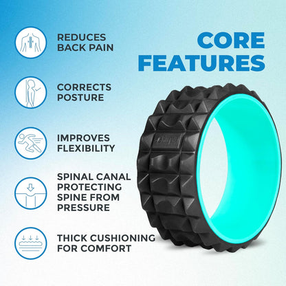 Chirp Wheel XR 3P Massage Roller Set - 10” Acupressure, 6” Knot-Kneading Thumb, 4” Neck & Headache Tension Relief, High Density Foam Massage Rollers for Back & Neck Pain, 500lbs Capacity, Black