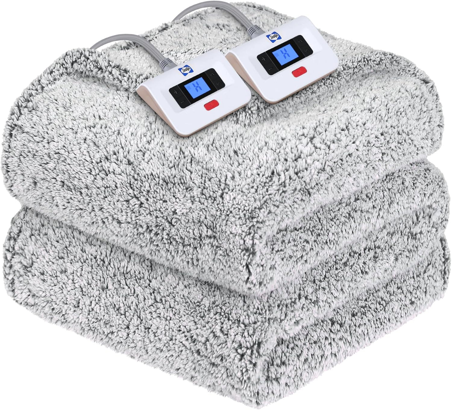 Sealy Electric Blanket Heated Throw 50"x60" Soft Double Sherpa Super Cozy with 6 Fast Heating Levels & 2-10 Hours Auto-Off, Over-Heat Protection, Machine Washable, Charcoal
