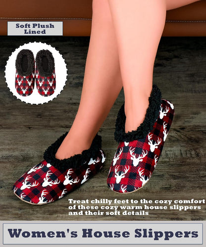 Cozylook Fuzzy Slippers for Women Indoor Soft Sole Slipper Socks with Non Slip Grippers Warm Fluffy