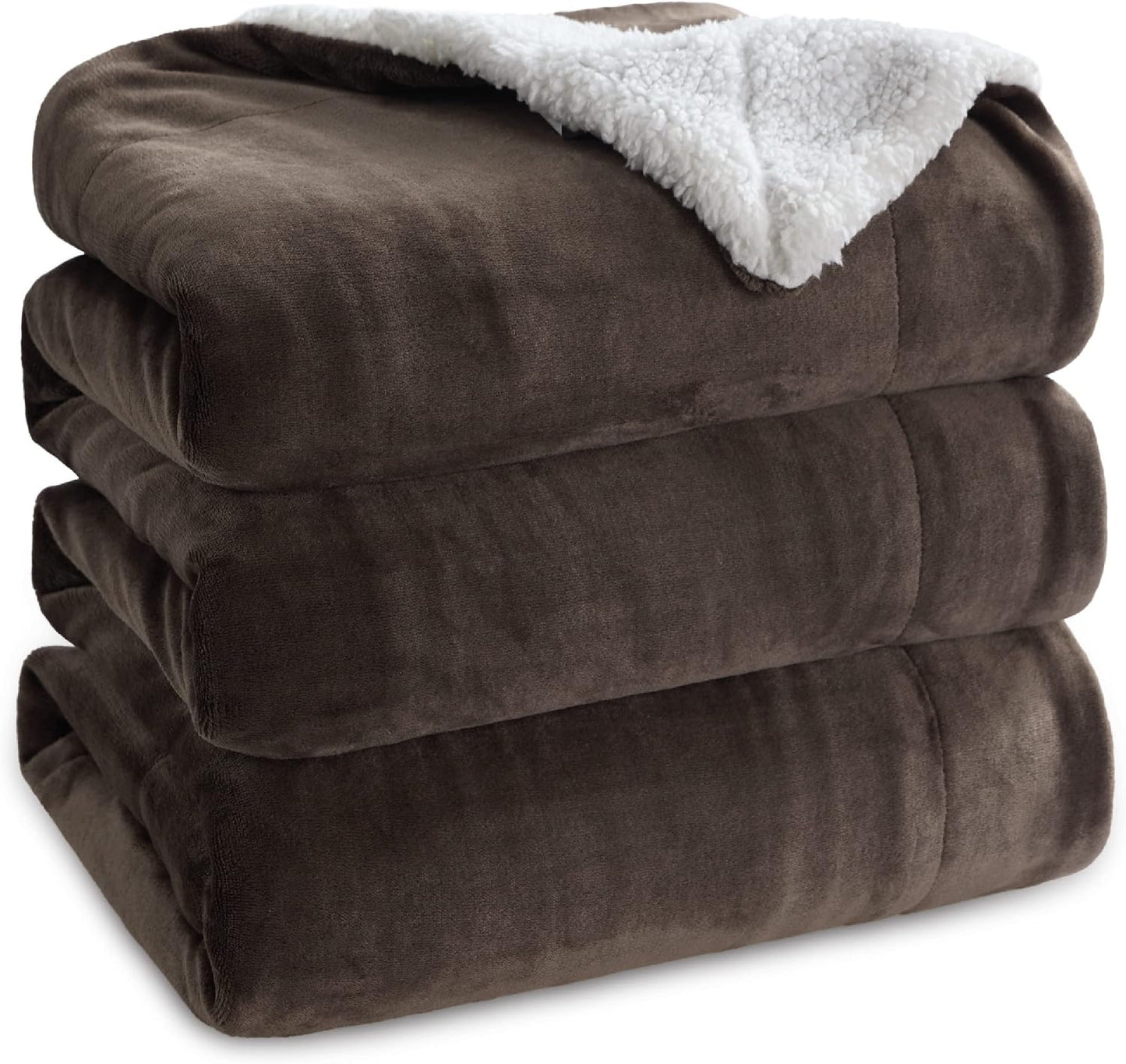 Bedsure GentleSoft Sherpa Fleece Throw Blanket for Couch, Non-Heated, Thick & Warm Cozy Blanket for Winter, Soft Fuzzy Plush Throw Gifts for Women and Men, Grey, 50x60 Inches