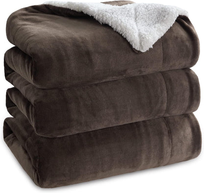 Bedsure GentleSoft Sherpa Fleece Throw Blanket for Couch, Non-Heated, Thick & Warm Cozy Blanket for Winter, Soft Fuzzy Plush Throw Gifts for Women and Men, Grey, 50x60 Inches