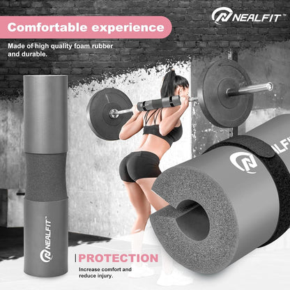 NEALFIT Barbell Pad Squat Pad for Squats—Squat Bar Pad—Great for Weightlifting,Lunges and Hip Thrusts—Foam Sponge Pad—Fit Standard and Olympic Bars Perfectly
