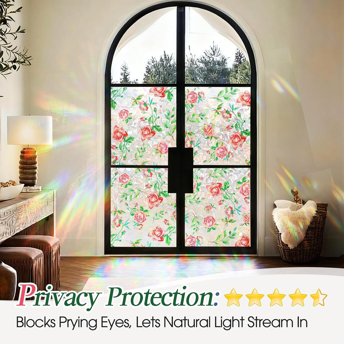 Coavas Blackout Window Privacy Film, Geometric Pattern, 11.8" x 78.7"