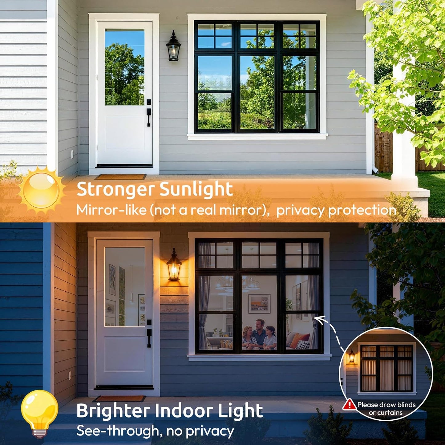 rabbitgoo Window Tint for Home with Tools, Black Silver, 17.5" x 78.7"