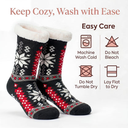 Cozylook Fuzzy Slipper Socks for Women with Grips Warm Cozy Soft Non-Slip Winter Socks Cozy Gift Idea