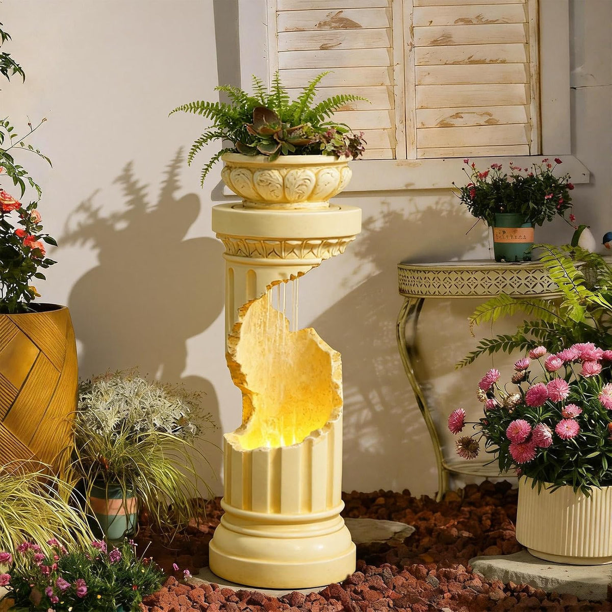 Sunlinua Modern Indoor Tabletop Water Fountain for Office Decor