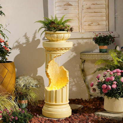 Sunlinua Modern Indoor Tabletop Water Fountain for Office Decor