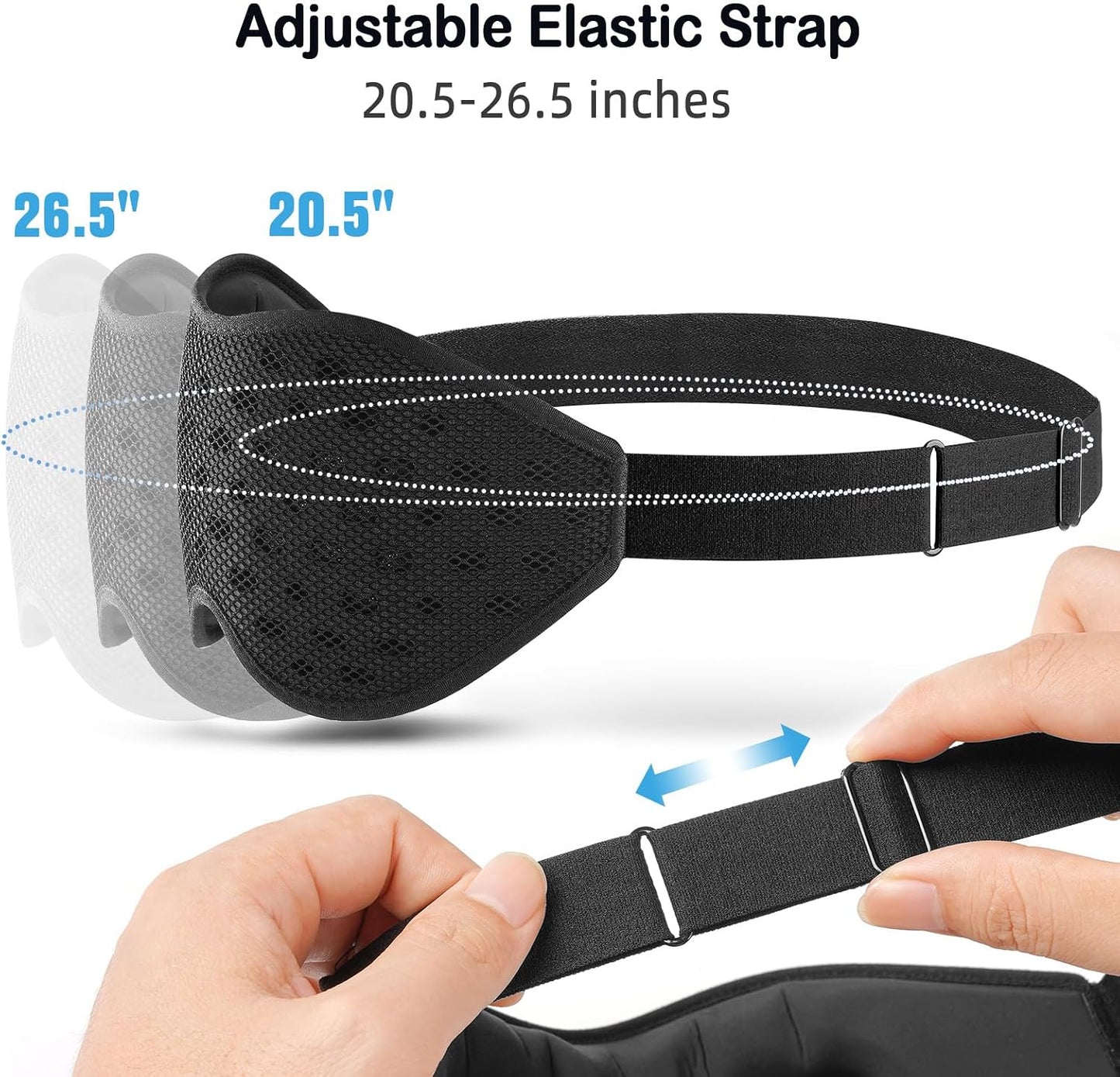 LitBear Breathable Sleep Mask, 3D Eye Mask Sleep for Side Sleepers Women Men, Light Blocking Sleeping Mask with Adjustable Strap, Soft Lightweight Eye Cover for Travel, Night Work, Nap, Office - Blue