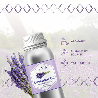 Siva Lavender Essential Oil, Huge Bottle, Large Size, 16 Fl Oz (473 ml)