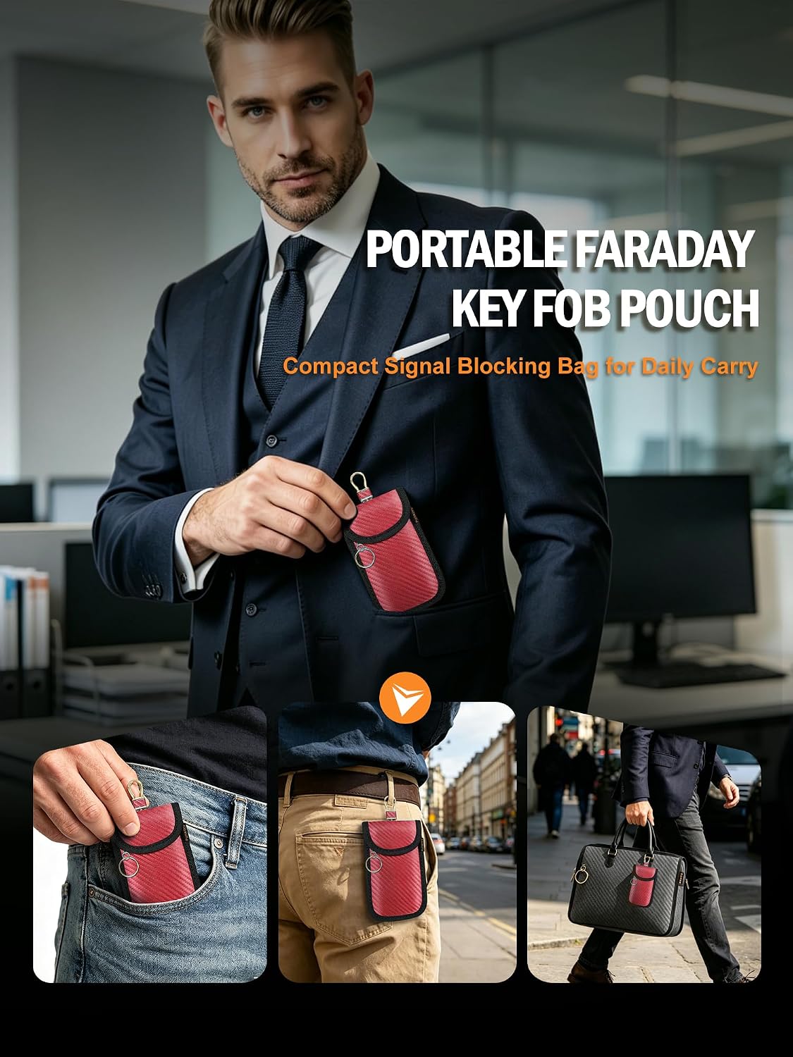 Faraday Bags for Phones & Car Key Fobs, Signal Blocking, 2-Pack