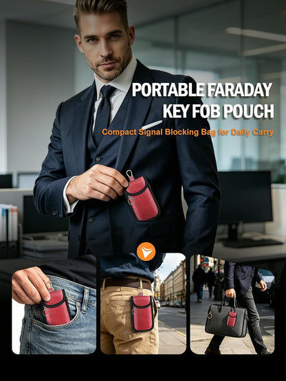 Faraday Bags for Phones & Car Key Fobs, Signal Blocking, 2-Pack