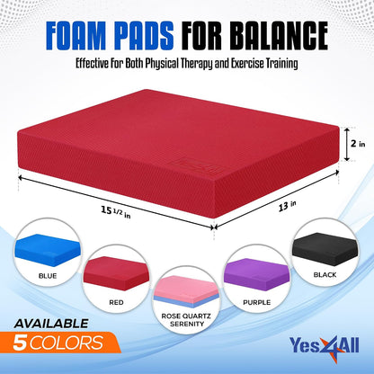 Yes4All Balance Pad, Nonslip TPE Foam Balance Pad with Upgraded Sizes - L, XL, XXL Balance Mat for Fitness, Yoga & Stability Training - Multicolor Options