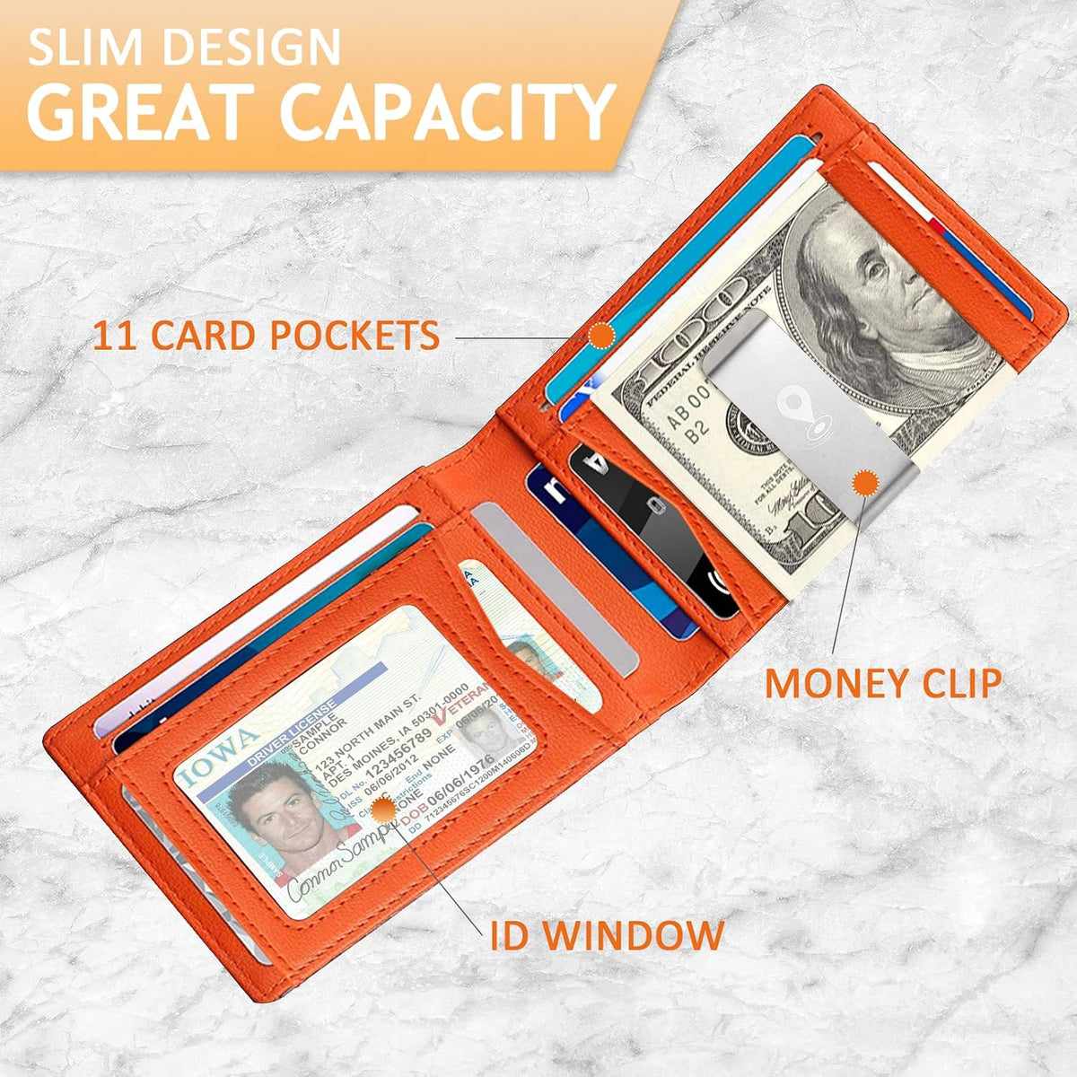 Smart Tracker Wallet for Men,Compatible with Android and Ios, Mens Wallet GPS Tracker Card Holder With Men Gift for Christmas. (Carbon Black) (iOS & Android)