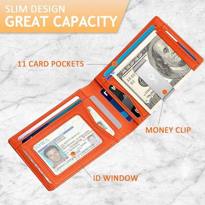 Smart Tracker Wallet for Men,Compatible with Android and Ios, Mens Wallet GPS Tracker Card Holder With Men Gift for Christmas. (Carbon Black) (iOS & Android)