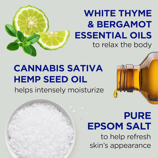 Dr Teal's Foaming Bath with Pure Epsom Salt, Cannabis Sativa Hemp Seed Oil, 34 fl oz (Pack of 4)