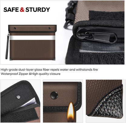 Fireproof Bag Dual Reflective Strips, Waterproof Zipper, 5200°F Heat