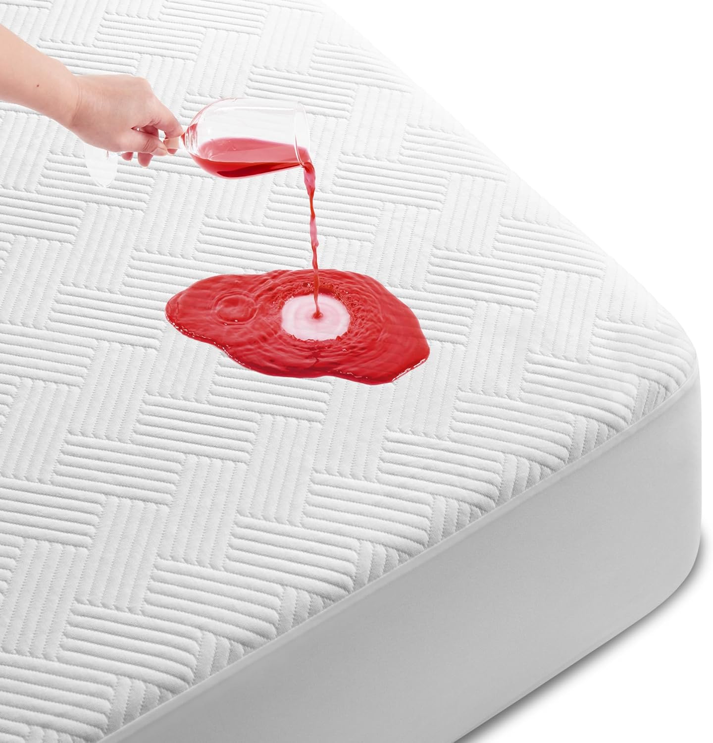 Cozymaker Queen Size 100% Waterproof Mattress Protector, Cooling Mattress Cover Fitted 8-21" Deep Pocket, 3D Air Fabric Soft Breathable Bed Mattress Pad Cover Noiseless Washable