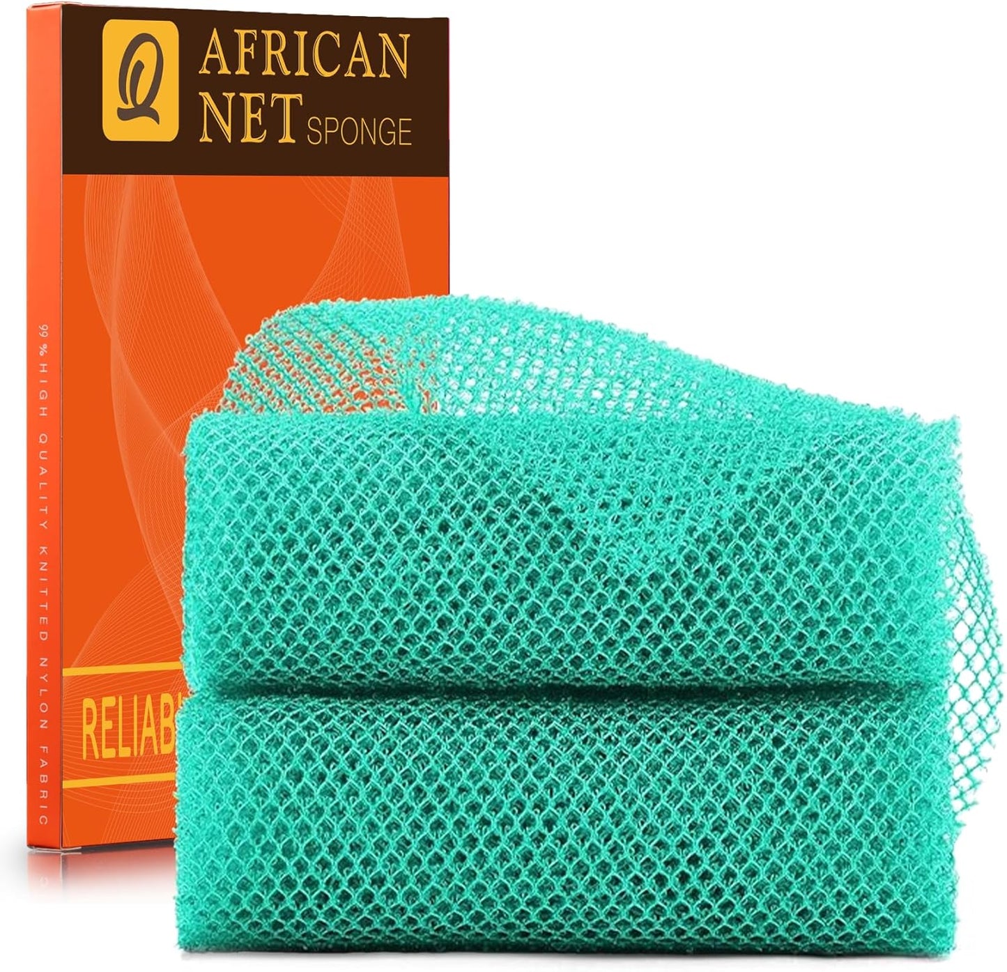 UJFQBH 3 Pieces African Bath Sponge African Net Long Net Bath Sponge Exfoliating Shower Body Scrubber Back Scrubber Skin Smoother,Great for Daily Use (Pink,Yellow,Purple)