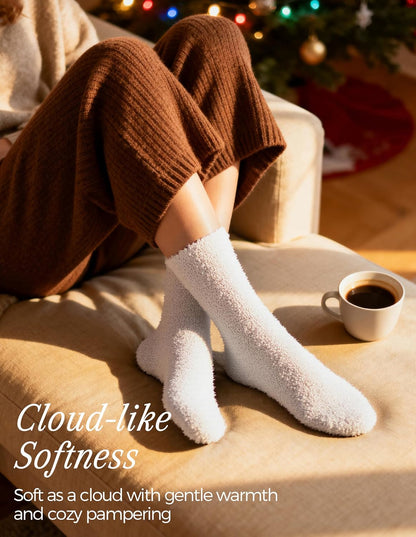 TEHOOK Warm & Cozy Gifts for Women, Fluffy Fuzzy Plush Sleeping Slipper Socks - Soft Warm Fabric