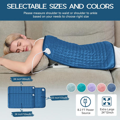 Heating Pad for Period Cramps, Heating Pad for Back/Neck/Shoulder Muscle Pain, 6 Heating & 4 Timer Setting, Auto Shut Off, Dry/Moist Heat & Machine Washable, Birthday Christma s Gifts for Women Mom