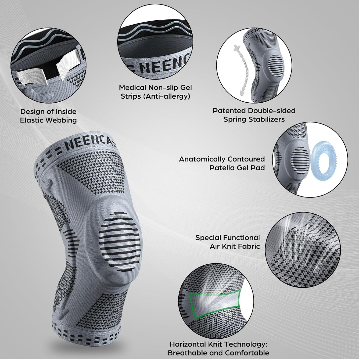 NEENCA Professional Knee Brace, Medical Knee Support for Women & Men Relief
