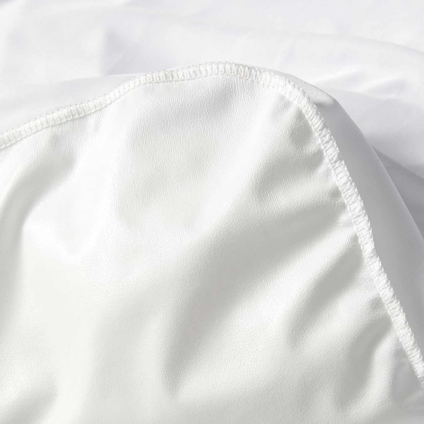 Amazon Basics Waterproof Mattress Protector, Fitted, Silent Protection, Twin, White