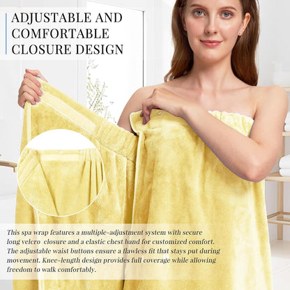 PJGGZ Towel Wrap for Women, Adjustable Button Quick Dry Absorbent Bath Wrap