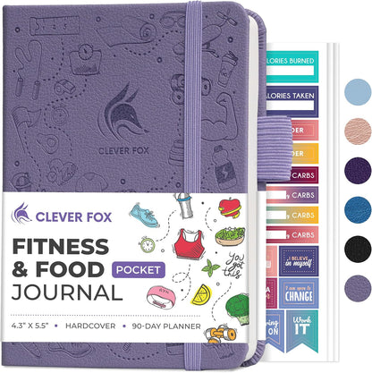 Clever Fox Fitness & Food Journal – Nutrition & Workout Planner for Women & Men – Diet & Gym Exercise Log Book with Calendars, Diet & Training Trackers - Undated, A5 Size, Hardcover (Forest Green)