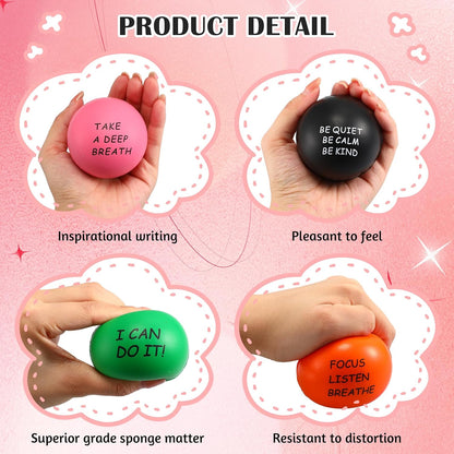 Ceenna 4 Pcs Motivational Balls for Adults Anxiety Relief, Black