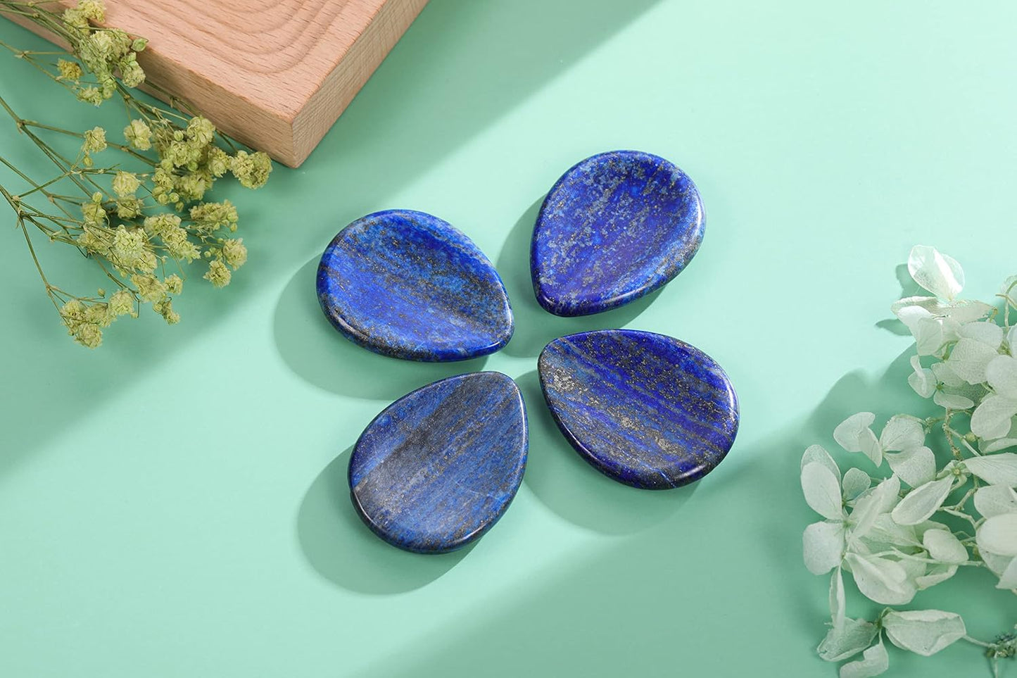 CrystalTears Tiger's Eye Thumb Worry Stone Healing Crystal Pocket Palm Stone Worry Stones for Anxiety Stress Relief