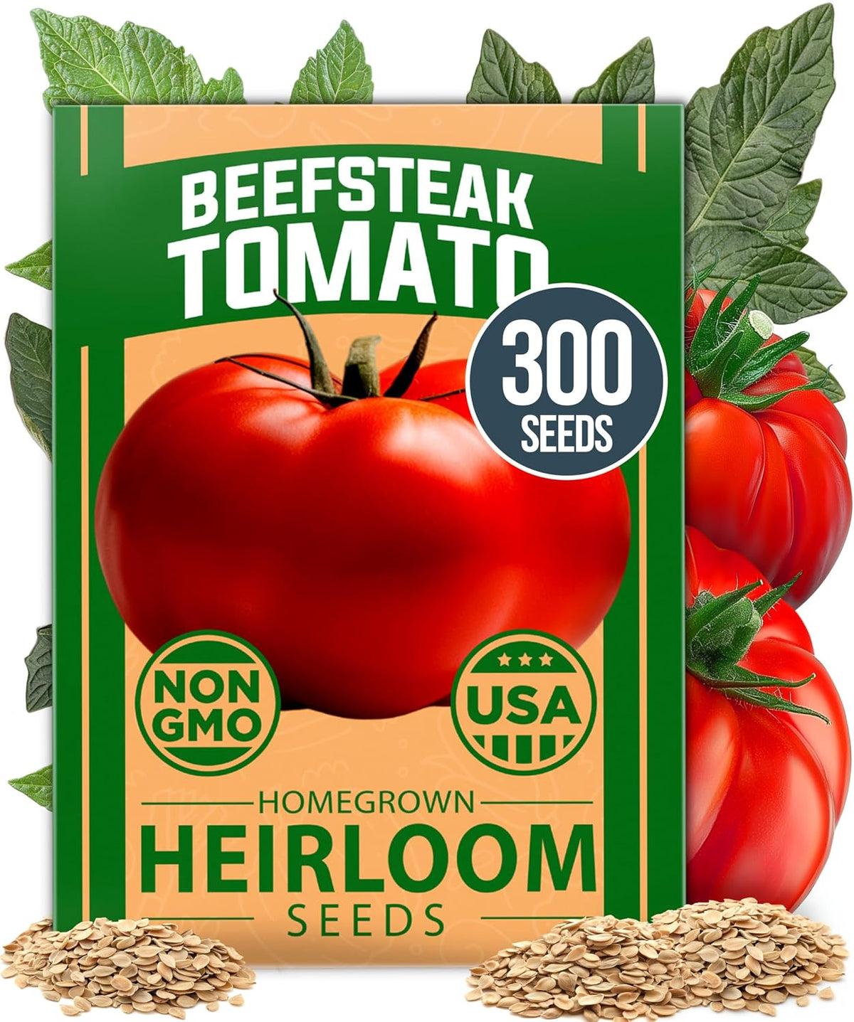 HOME GROWN Beefsteak Tomato Seeds, 300+ Seeds, Solanum lycopersicum