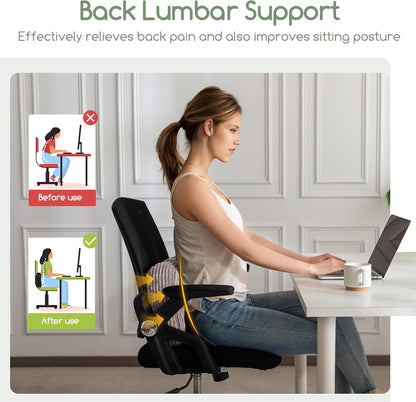 HIGOGOGO Lumbar Support Pillow for Recliner Chair/Accent Chair/Couch/Office Chair, Tufted Corduroy Back Support Cushion for Elderly, Recliner Cushions for Back Rest, Pain Relief, Reading, Brown