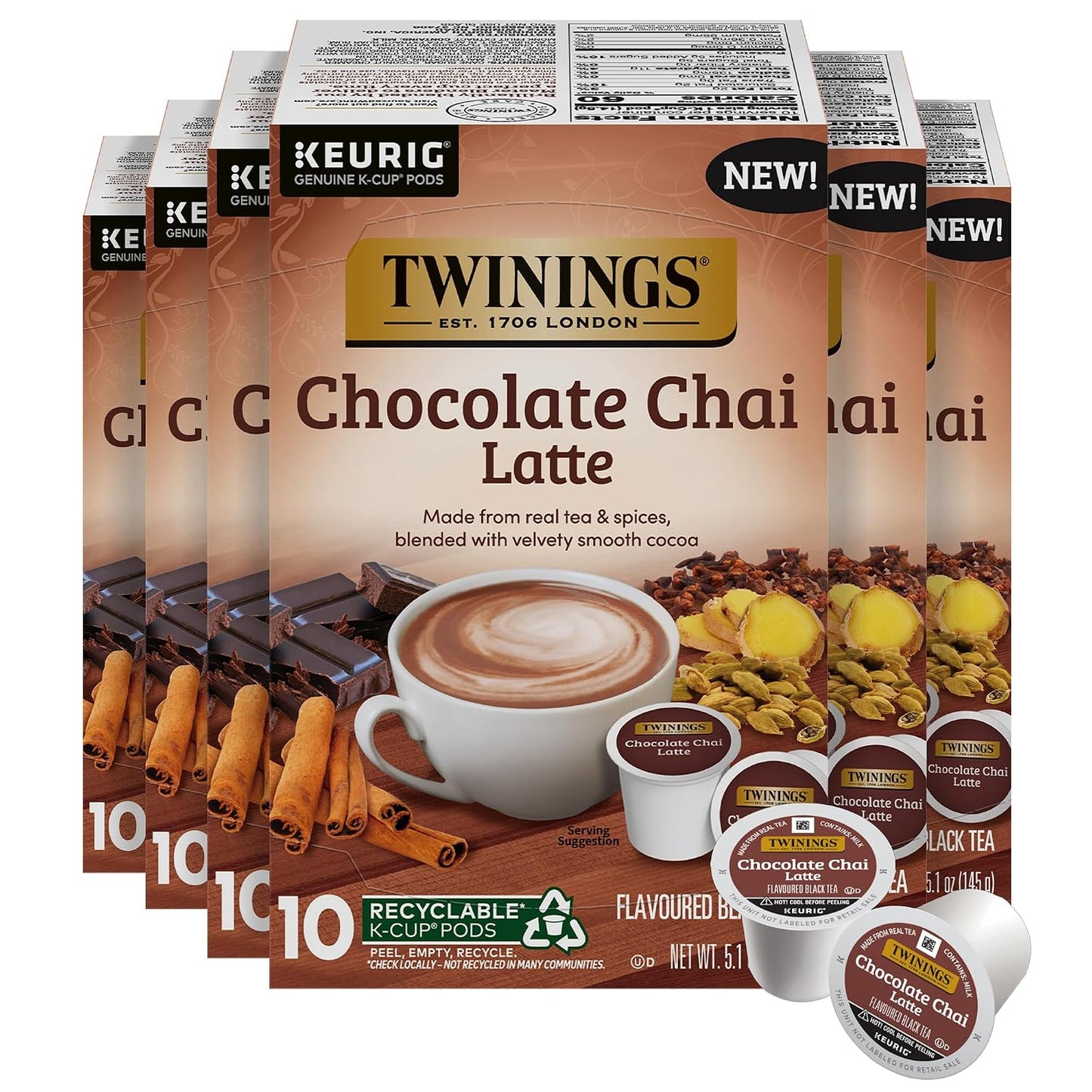 Twinings Pure Peppermint Herbal Tea K-Cup Pods for Keurig, 24 Count (Pack of 1), Made with 100% Pure Peppermint, Naturally Caffeine-Free, Enjoy Hot or Iced