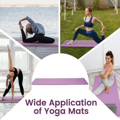 Fitvids Yoga Mat, 1/2-Inch Extra Thick High Density Exercise Mat, Anti-Tear Exercise Yoga Mat with Carrying Strap, Suitable for Various Yoga Exercises