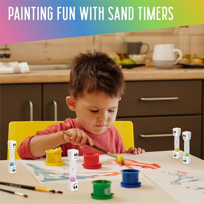 2 Minute Toothbrush Sand Timer for Kids - Set of 2 Small Blue and Pink Smiley Hourglass