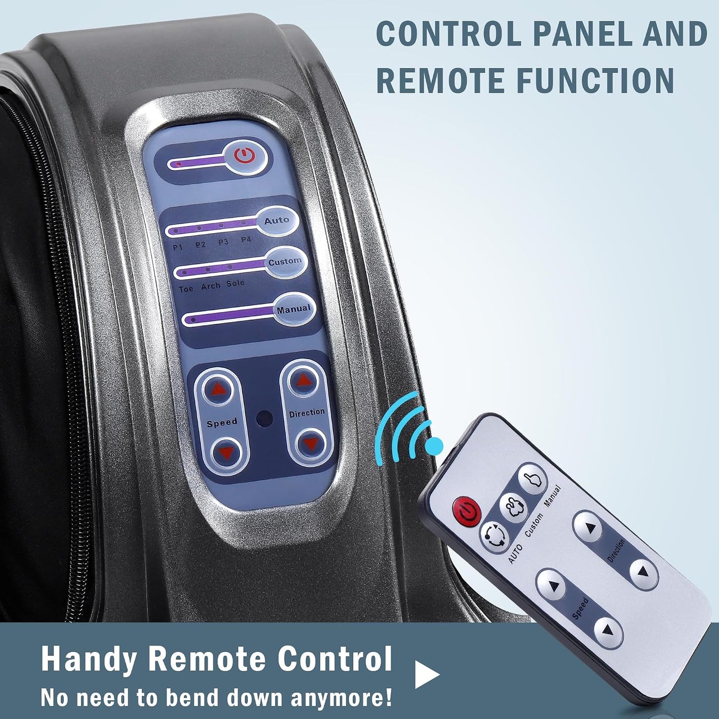 H&B Luxuries Shiatsu Foot Massager Machine with Remote Controller, Kneading and Rolling Home Massagers for Feet, Ankle, Calf, Leg, Ideally for Men, Women, Father, Mom Parents and The Elderly, Red