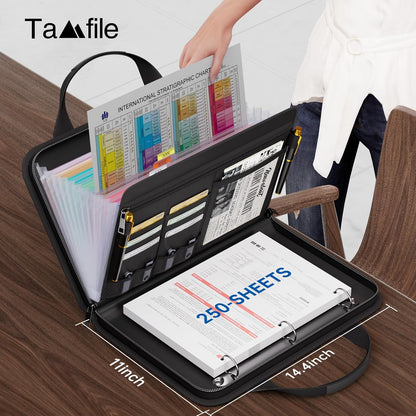Tamfile Fireproof Accordion File Folder with Handle, Document Organizer