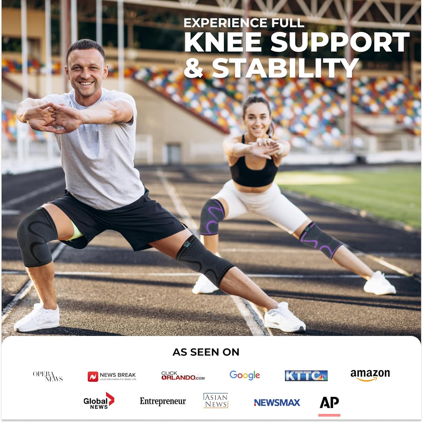 Modvel Compression Knee Brace for Women & Men, 2-Pack Knee Brace for Running Knee Pain, Knee Support Compression Sleeve, Workout Sports Knee Braces for Meniscus Tear, ACL & Arthritis Pain Relief