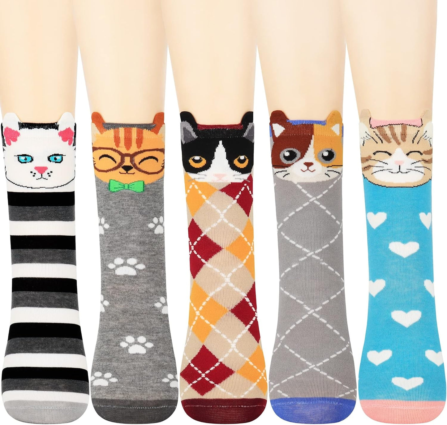 Jeasona Cute Cat Gifts for Women Animal Cat Socks Wife Mom Girlfriend Daughter