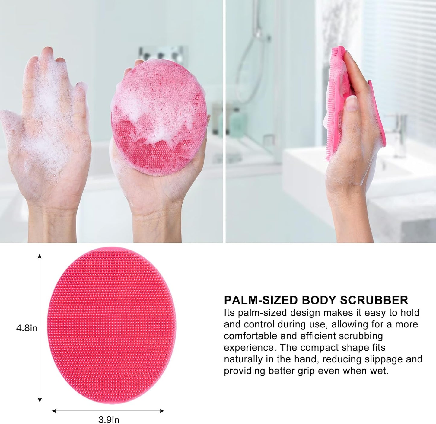 INNERNEED Soft Silicone Body Cleansing Brush Shower Scrubber, Gentle Exfoliating and Massage for All Kinds of Skin (Dark Green)