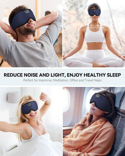 MUSICOZY Sleep Headphones Bluetooth 5.4 Headband Sleeping Eye Mask for Mom Women Men Wireless Music Earbuds Earphones for Side Sleepers Built-in HD Speakers Cool Gadgets Unique Gifts