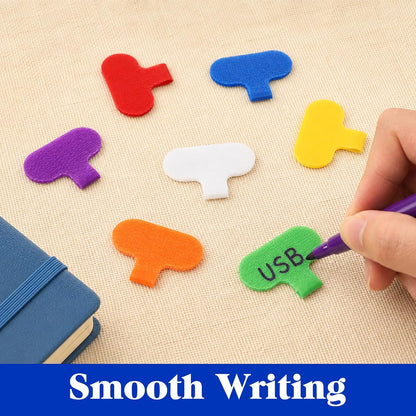 32 Pcs Cable Labels Multi-Color Write On Cord Wire Label