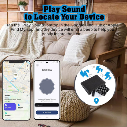Reyke Dual-System Wallet Tracker Card for Android Or iOS, Rechargeable
