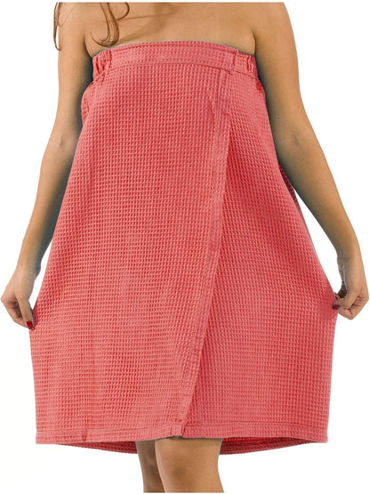BY LORA Womens Lightweight Waffle Spa Wrap Towel, Quick-Dry Body, Multi Colors