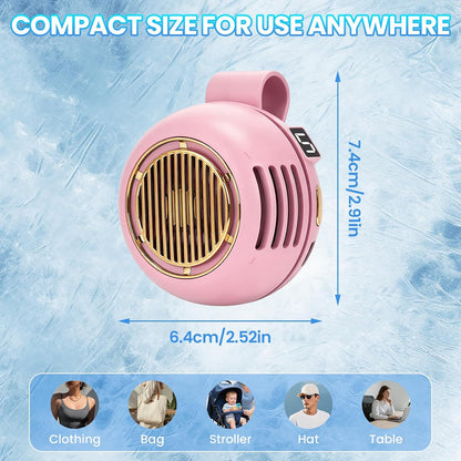Portable Silent Mini Bladeless Fan Clip On, Adjustable 5 Speeds 360° Rotatable Clip on Fan for Shirt & Waist, USB Rechargeable Small Whirlwind Fans, For Outdoor & Travel & Office (White)